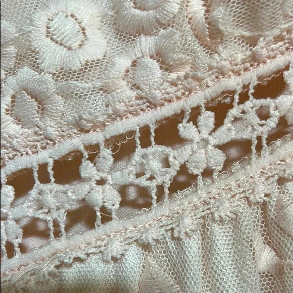 Chic Blush Lace Maxi Dress - Picture 3 of 8